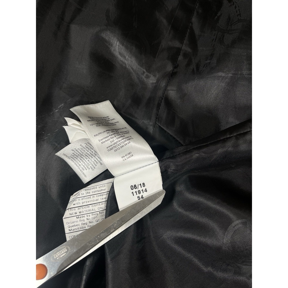 Lauren Ralph Lauren Black Wool Blend Peacoat Military Long Jacket Women's Sz 16 - Picture 8 of 14